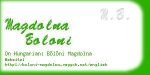 magdolna boloni business card